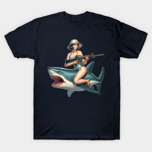 Tactical Girl and Shark T-Shirt